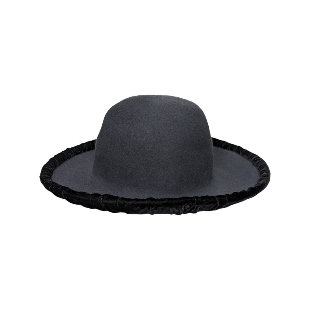 Vintage Henri Bendel Velvet Wide Flipped Brim Hat 80s Wool Black Western Witchy